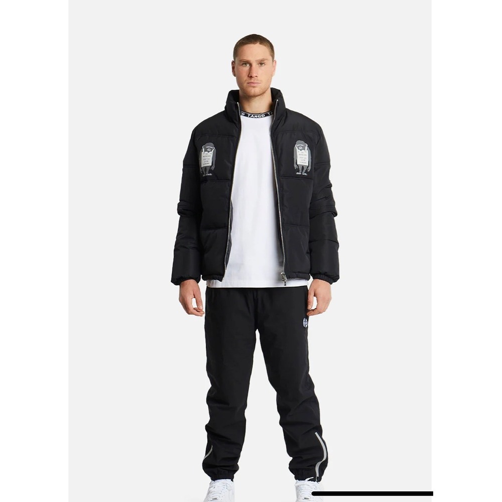 Tango Hotel Limited Edition Do Nothing Graffiti Black Puffer Jacket XL